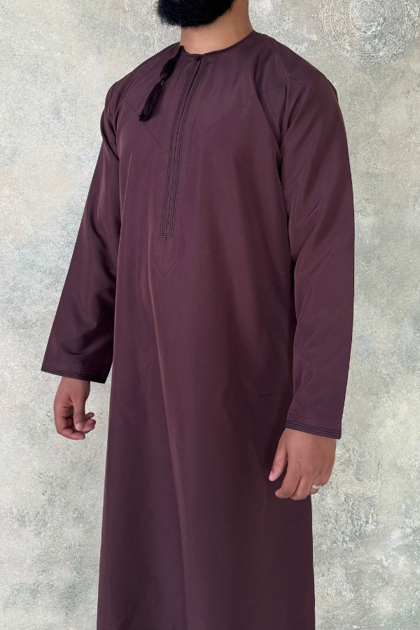 Bordeaux Omani Thobe | Men's Omani Jubba |  Al-Layth