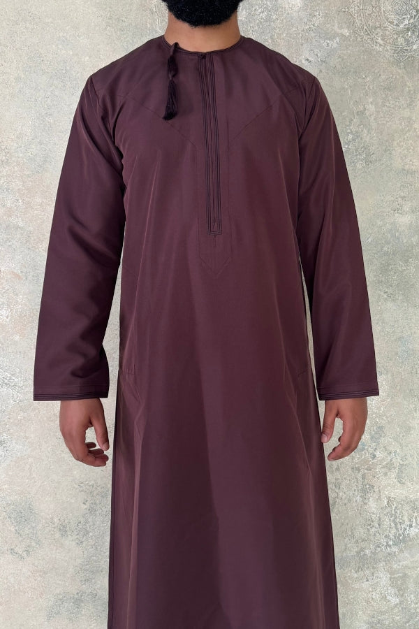 Bordeaux Omani Thobe | Men's Omani Jubba |  Al-Layth