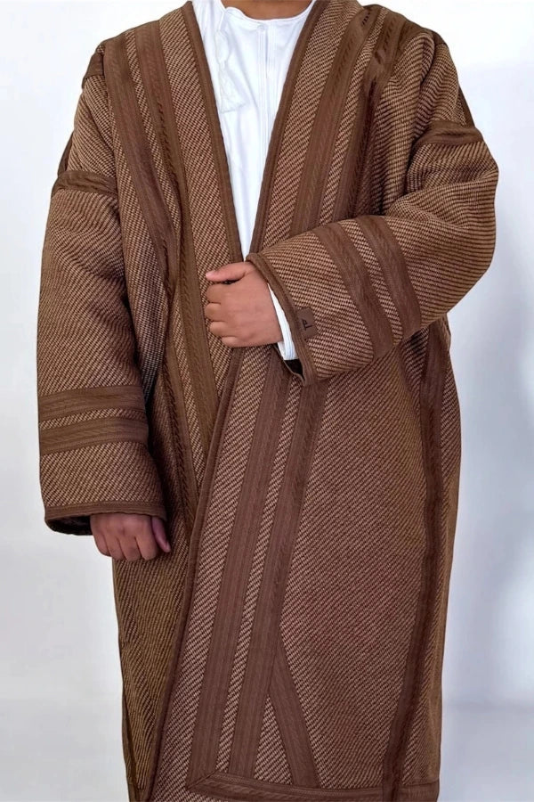 Brown Farwa Coat | Camel Brown Farwa | Al-Layth