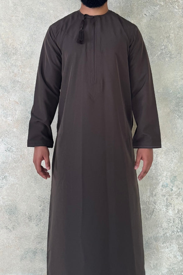 Dark Brown Omani Thobe | Brown Omani Jubba |  Al-Layth