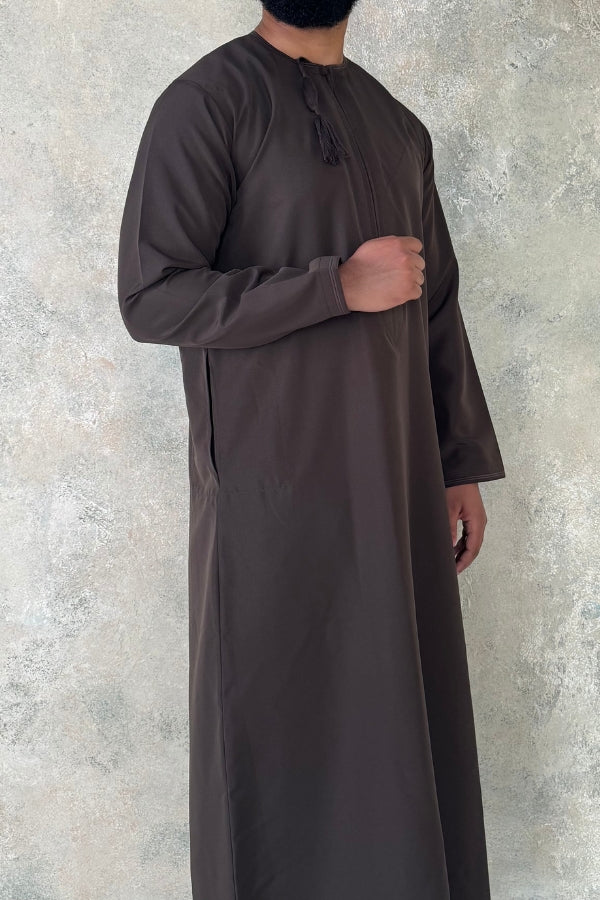 Dark Brown Omani Thobe | Brown Omani Jubba |  Al-Layth