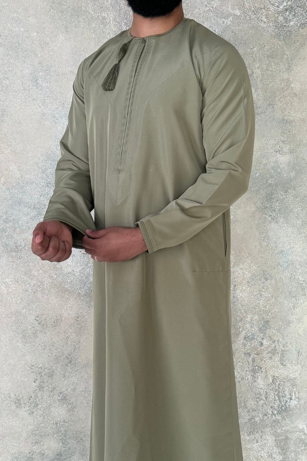 Khaki Omani Thobe | Khaki Omani Jubba | Al-Layth