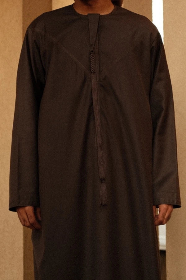 Dark Brown Emirati Thobe | Emirati Style Thobe | Al-Layth